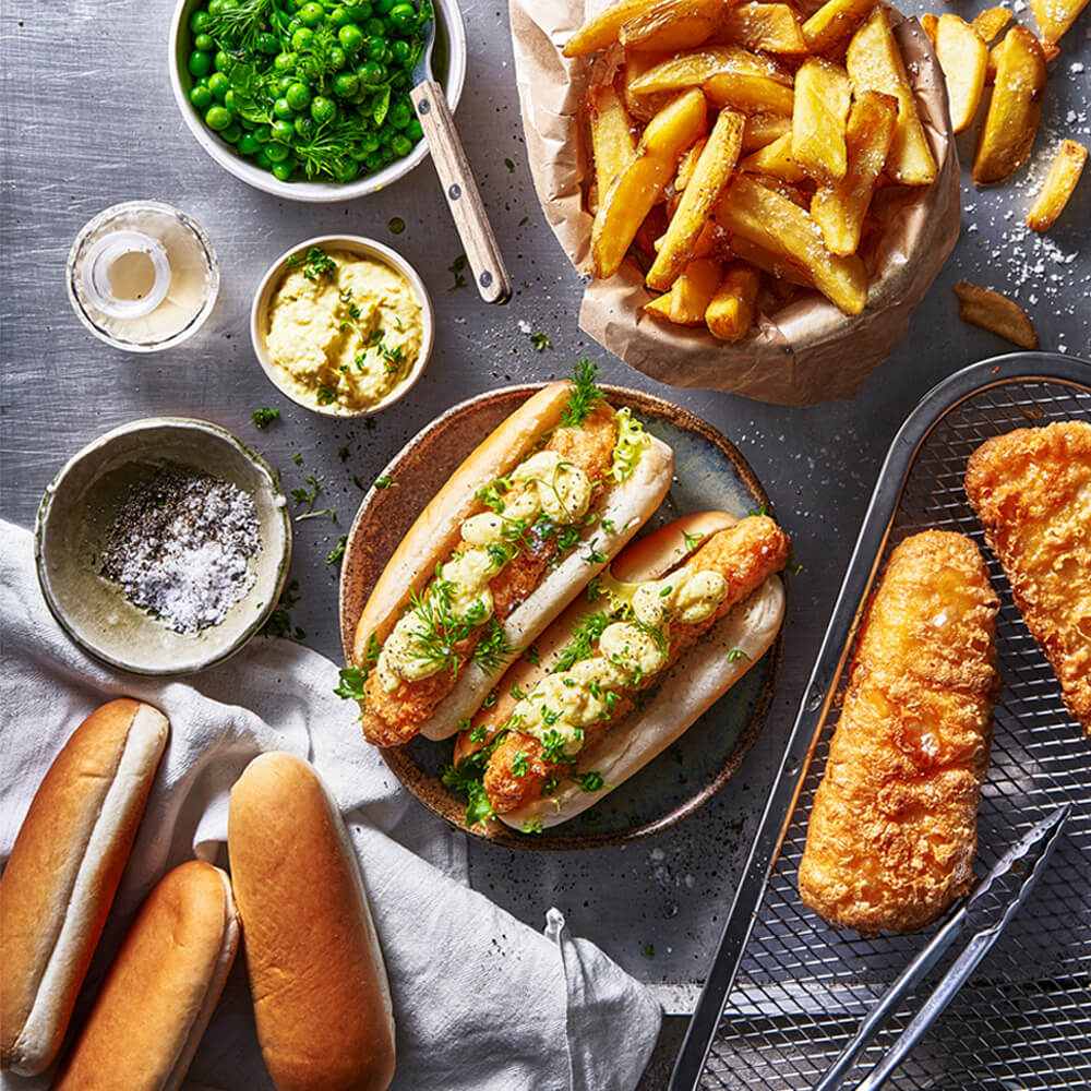 Fish’n Chips med Pommes Frites i Korvbröd - Recept | Pågen